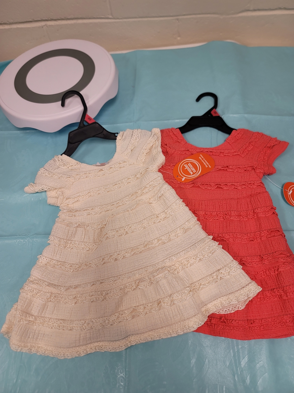 Girls' Cream Lace Tiered Dress by